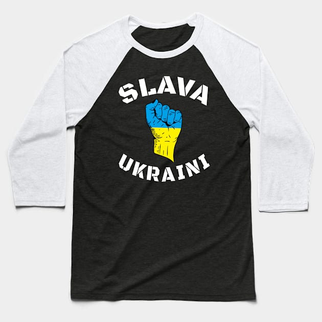 SLAVA UKRAINI! Glory to Ukraine! Freedom for Ukraine! Baseball T-Shirt by Vladimir Zevenckih